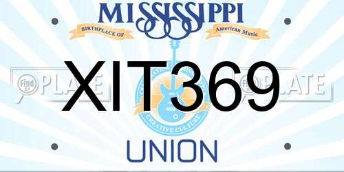 XIT369 Mississippi License Plate