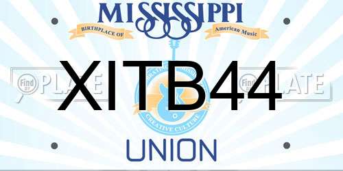 XITB44 Mississippi License Plate