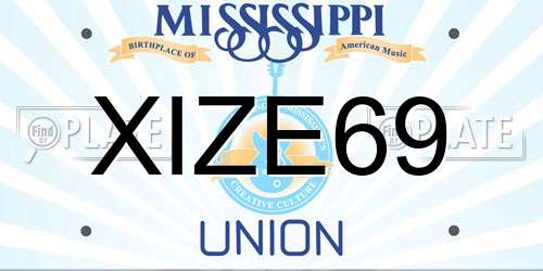XIZE69 Mississippi License Plate