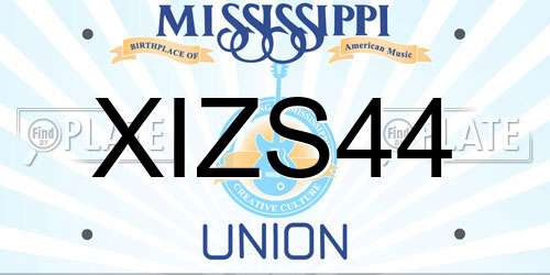 XIZS44 Mississippi License Plate