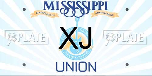 XJ Mississippi License Plate