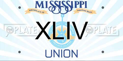 XLIV Mississippi License Plate