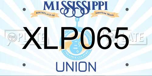 XLP065 Mississippi License Plate