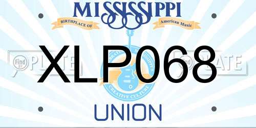 XLP068 Mississippi License Plate