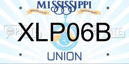 XLP06B Mississippi License Plate