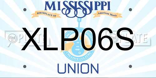 XLP06S Mississippi License Plate