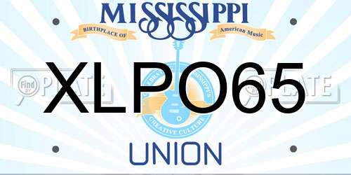 XLPO65 Mississippi License Plate