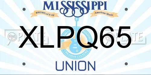 XLPQ65 Mississippi License Plate
