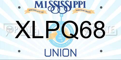 XLPQ68 Mississippi License Plate