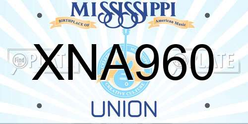 XNA960 Mississippi License Plate