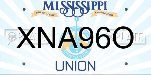 XNA96O Mississippi License Plate