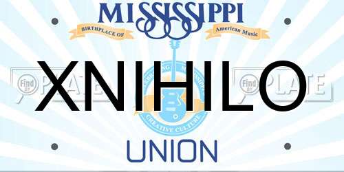 XNIHILO Mississippi License Plate