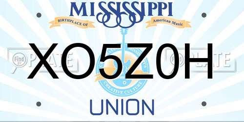 XO5Z0H Mississippi License Plate
