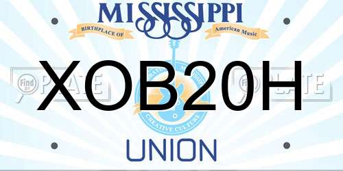 XOB20H Mississippi License Plate