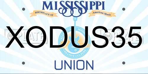 XODUS35 Mississippi License Plate