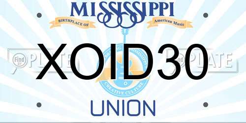 XOID30 Mississippi License Plate