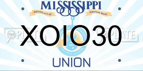 XOIO30 Mississippi License Plate