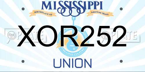 XOR252 Mississippi License Plate