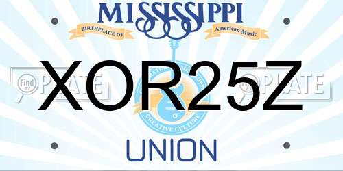 XOR25Z Mississippi License Plate