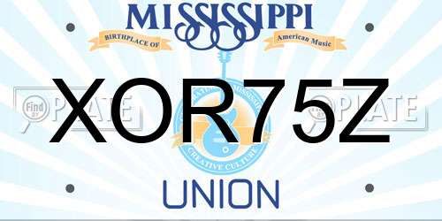 XOR75Z Mississippi License Plate
