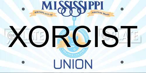 XORCIST Mississippi License Plate