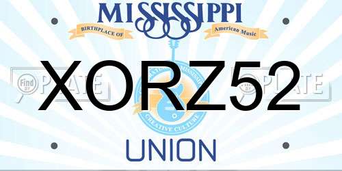 XORZ52 Mississippi License Plate