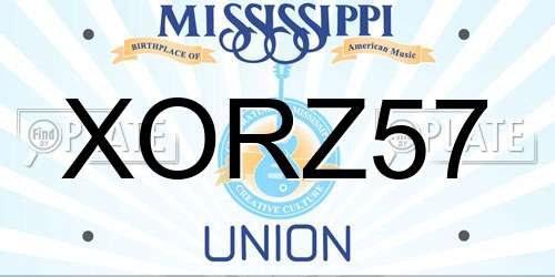 XORZ57 Mississippi License Plate