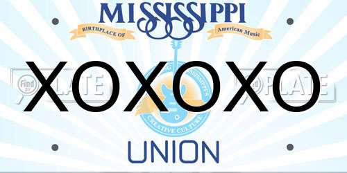 XOXOXO Mississippi License Plate