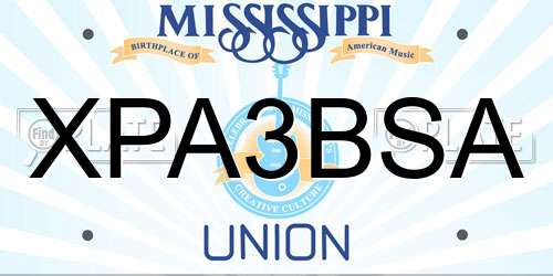 XPA3BSA Mississippi License Plate