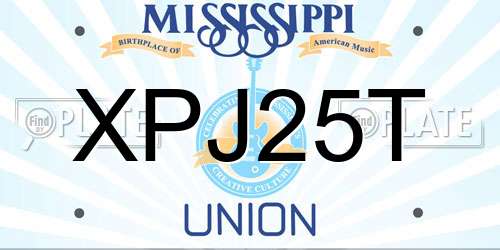 XPJ25T Mississippi License Plate