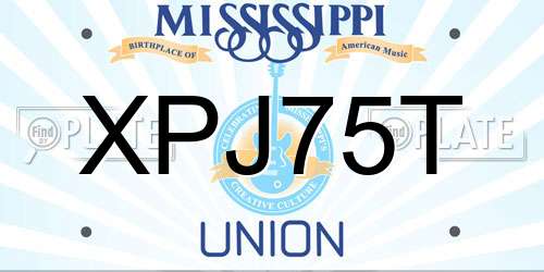XPJ75T Mississippi License Plate