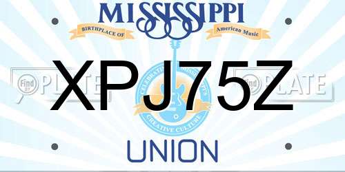 XPJ75Z Mississippi License Plate