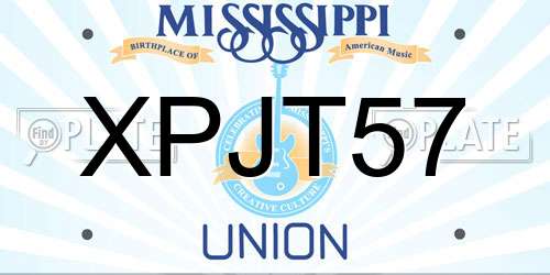XPJT57 Mississippi License Plate