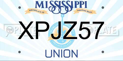 XPJZ57 Mississippi License Plate