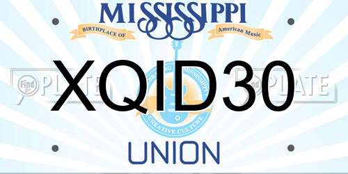 XQID30 Mississippi License Plate