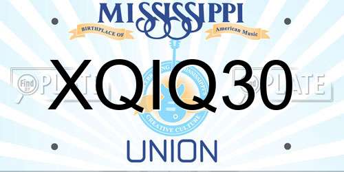 XQIQ30 Mississippi License Plate
