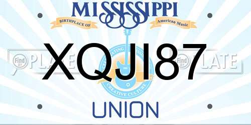 XQJI87 Mississippi License Plate