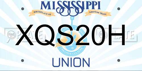 XQS20H Mississippi License Plate