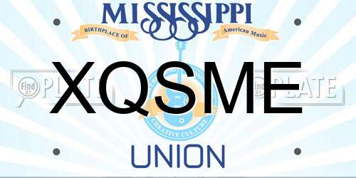 XQSME Mississippi License Plate