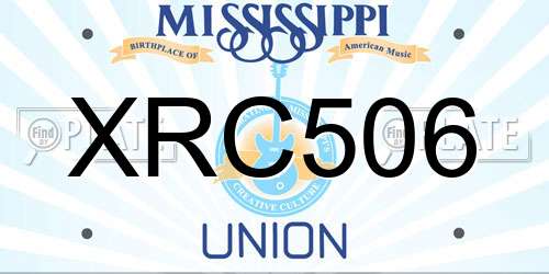 XRC506 Mississippi License Plate