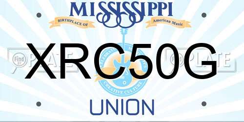 XRC50G Mississippi License Plate