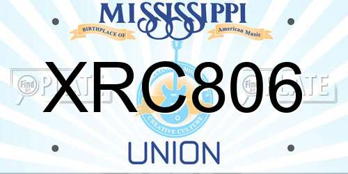 XRC806 Mississippi License Plate