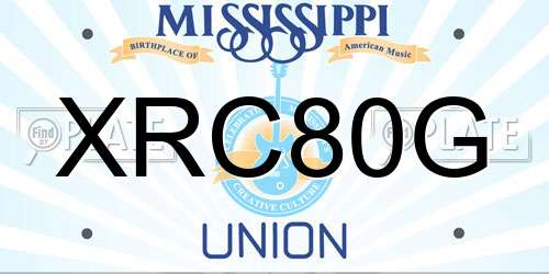XRC80G Mississippi License Plate