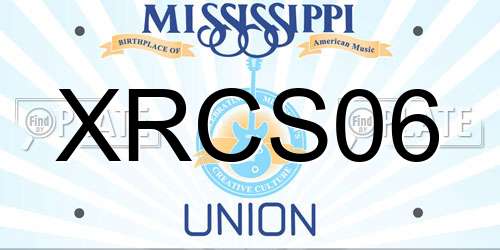 XRCS06 Mississippi License Plate