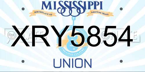 XRY5854 Mississippi License Plate