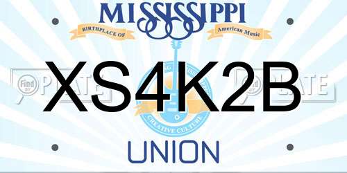 XS4K2B Mississippi License Plate