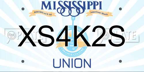 XS4K2S Mississippi License Plate