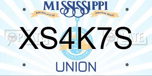 XS4K7S Mississippi License Plate