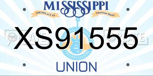 XS91555 Mississippi License Plate