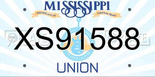 XS91588 Mississippi License Plate